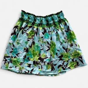 Vintage Y2K Candie’s Mini Skater Skirt Smocked Waist Cotton Blend Lightweight